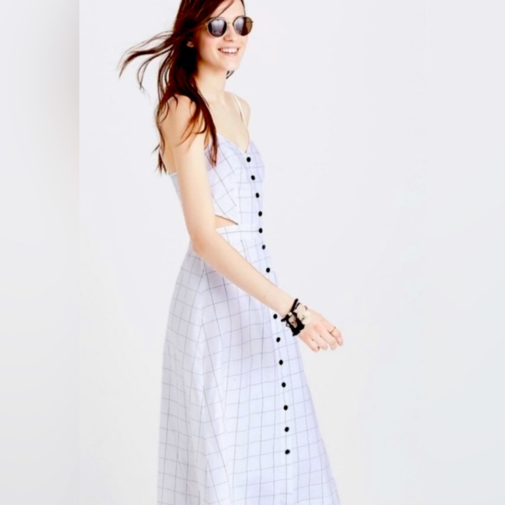 Weekend SALE! Madewell windowpane midi dress 100% cotton Size: 6